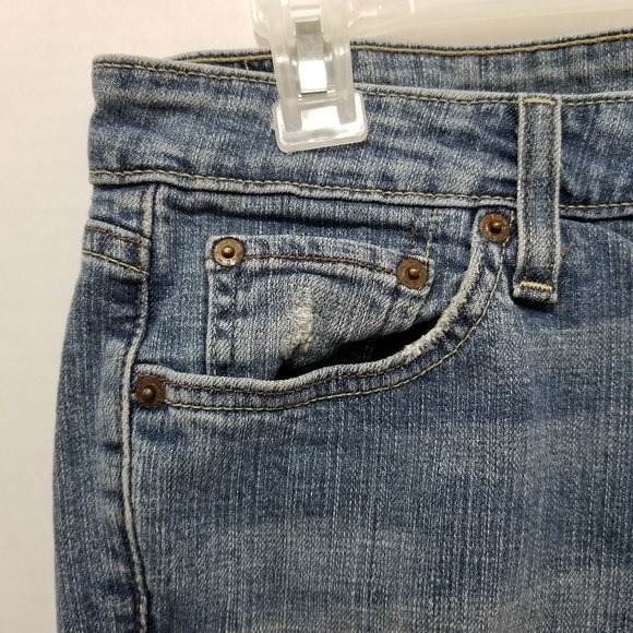 Levi's jeans 9 Too Superlow 524 bootcut flare denim whiskered lightly distressed - Picture 3 of 16